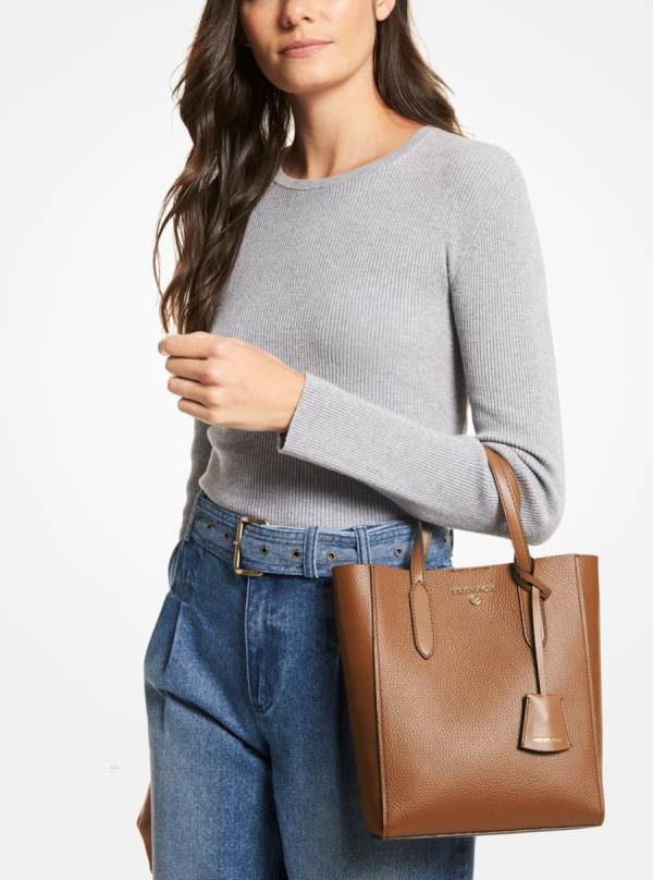 Damske Prenosná Taška Michael Kors Sinclair Small Pebbled Leather Hnede - Kabelky Michael Kors Obchod | UGIAC-1470